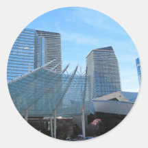 The fountain and Architecture of Aria in Las Vegas
