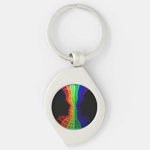 The fountain of love fluorescent colourful rainbow keychain