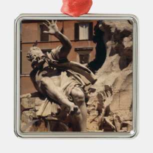The Fountain of the Four Rivers Metal Ornament