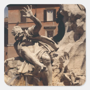 The Fountain of the Four Rivers Square Sticker
