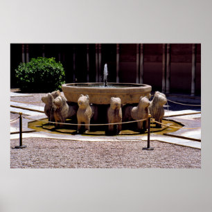 The fountain of the Lions, The Alhambra,  Granada, Poster