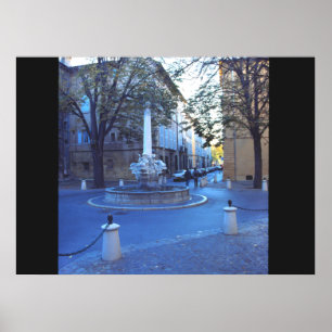 The fountain of the three dolphins poster
