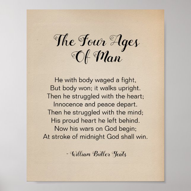  The Four Ages Of Man Poem Vintage Poster (Front)