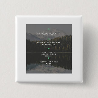 The four agreements 2 inch square button