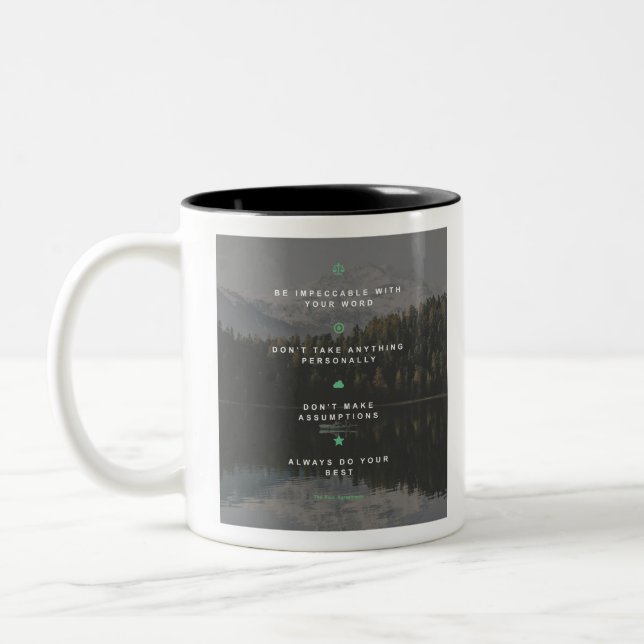 The four agreements Two-Tone coffee mug (Left)