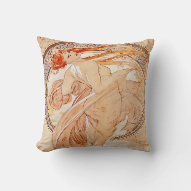 The Four Arts - Dance, Art Nouveau Throw Pillow (Front)
