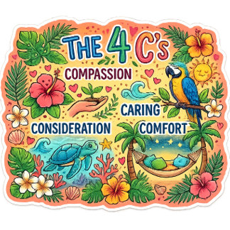 The Four C's! Sticker