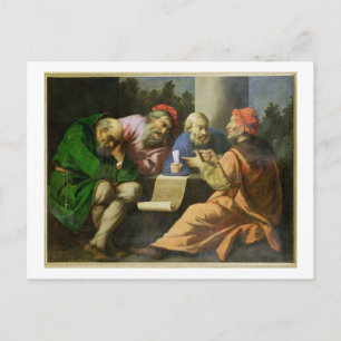 The Four Fathers of the Church (oil on canvas laid Postcard