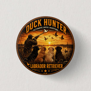 The Four Retrievers – Duck Hunting 1 Inch Round Button