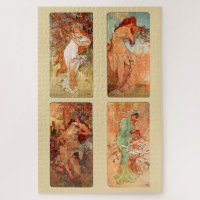 The Four Seasons 1896: An Art Nouveau by Mucha