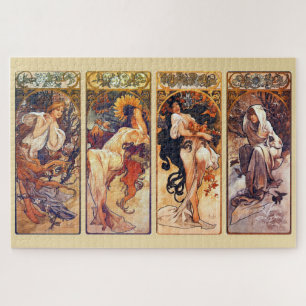 The Four Seasons 1897: An Art Nouveau by Mucha  Jigsaw Puzzle