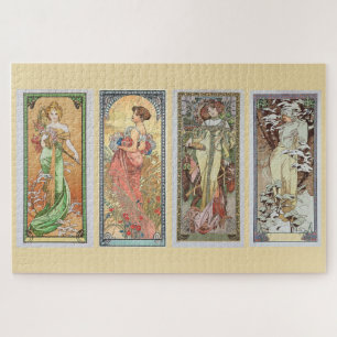 The Four Seasons 1900: An Art Nouveau by Mucha  Jigsaw Puzzle