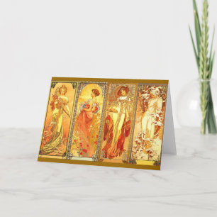 The Four Seasons - Alfons Mucha Card