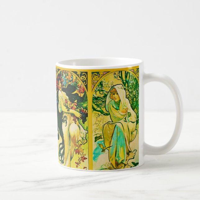 The Four Seasons ~ Alphonse Mucha Coffee Mug (Right)