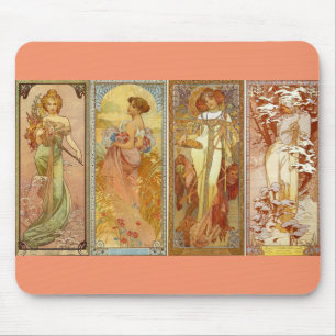 The Four Seasons Art Nourveau Mouse Pad