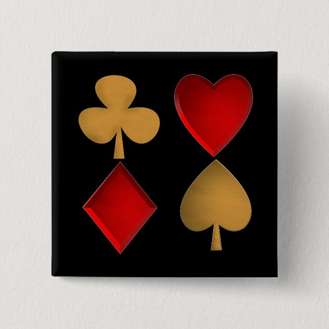 The four suits 2 inch square button (Front)