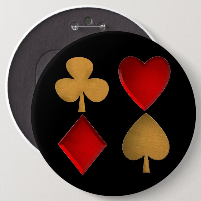 The four suits 6 inch round button (Front & Back)