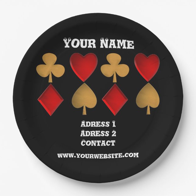 The four suits,Personalized Paper Plate (Front)