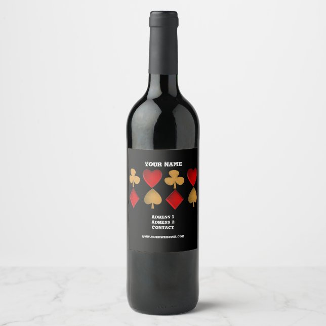 The four suits,Personalized  Wine Label (Front)