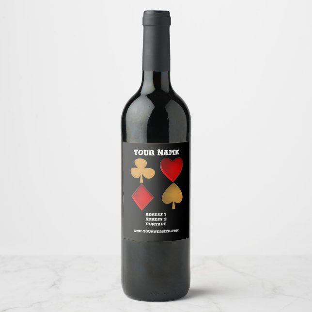 The four suits,Personalized Wine Label (Front)