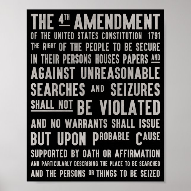 The fourth amendment right to privacy poster (Front)