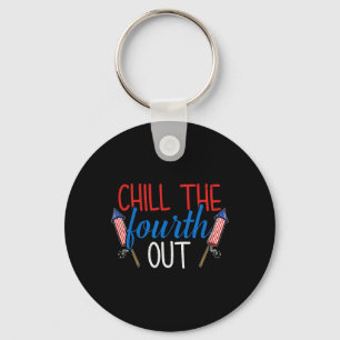 The Fourth Out Fireworks Usa Us 4th Of July Patrio Keychain