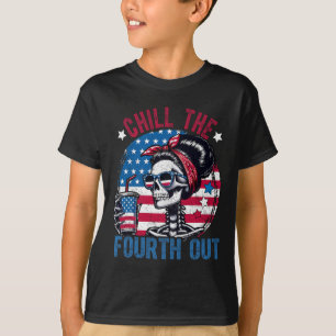 The Fourth Out Funny Skeleton 4th Of July Patrioti T-Shirt