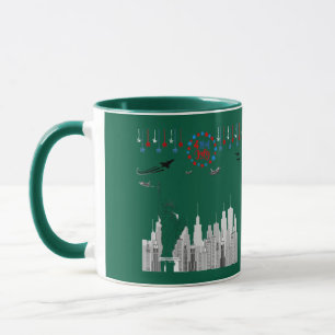 The fourth sparkle forest green mug