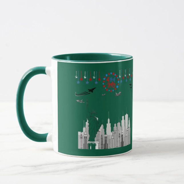 The fourth sparkle forest green mug (Left)