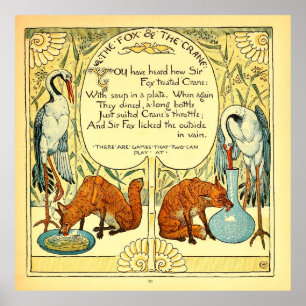 The Fox and the Crane  Walter Crane Poster