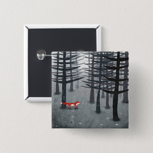 The Fox and the Forest 2 Inch Square Button (Front & Back)
