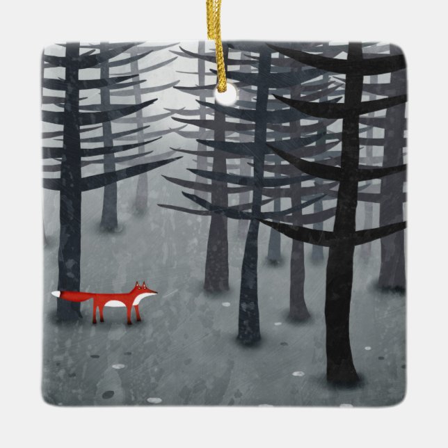 The Fox and the Forest Ceramic Ornament (Front)