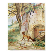 The Fox and the Grapes, illustration for