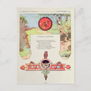 The fox and the grapes postcard