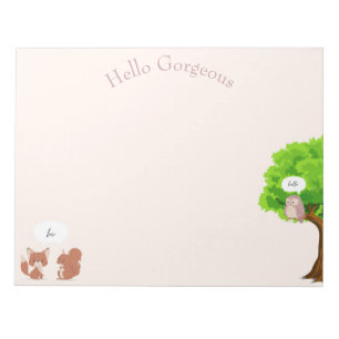 The fox and the squirrel notepad for cute lists
