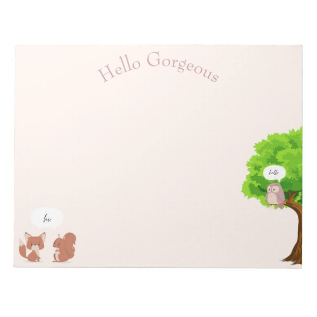 The fox and the squirrel notepad for cute lists (Front)