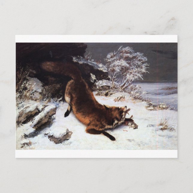 The Fox in the Snow by Gustave Courbet Postcard (Front)