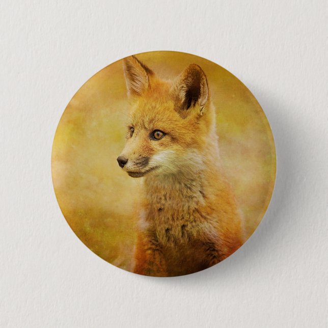 The Fox in the Wood 2 Inch Round Button (Front)