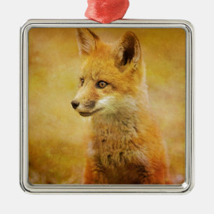 The Fox in the Wood Metal Ornament