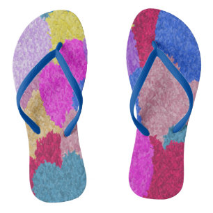 The Fragmented Hearts Abstract Painting Flip Flops