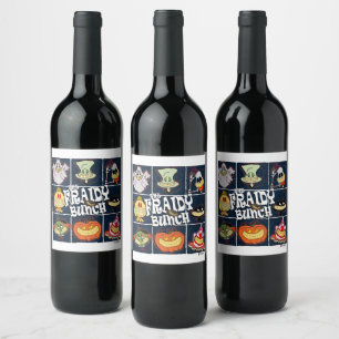The Fraidy Bunch Fun Halloween Wine Label