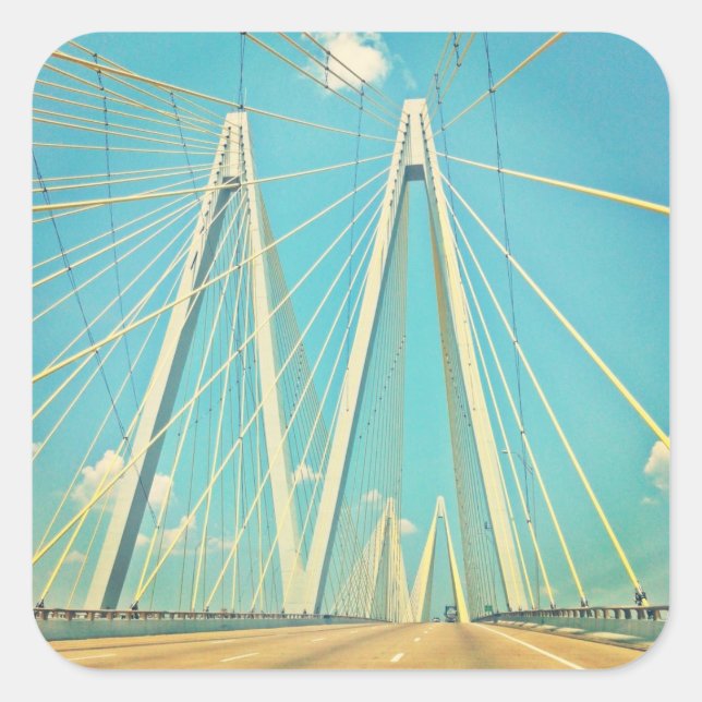 The Fred Hartman Bridge Square Sticker (Front)
