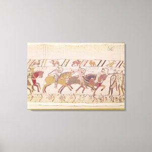 The French are fighting and they kill Canvas Print