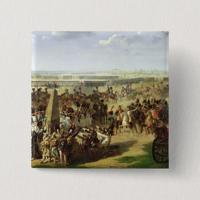 The French Army Pulling Down the Rosbach Column 2 Inch Square Button (Front)