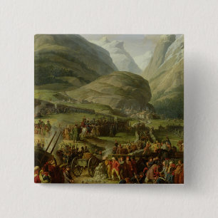The French Army Travelling St. Bernard Pass 2 Inch Square Button