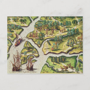 The French Arrive at Port Royal Postcard