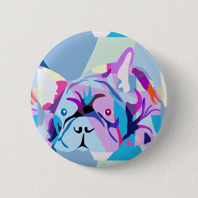 The french Bulldog 2 Inch Round Button (Front)