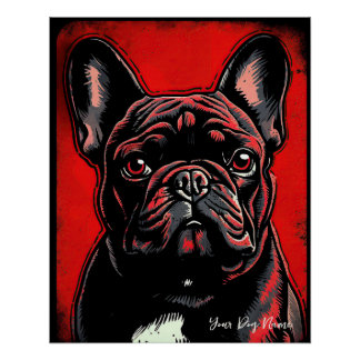 The French Bulldog Dog, Red and Black 004 - Ulises Poster