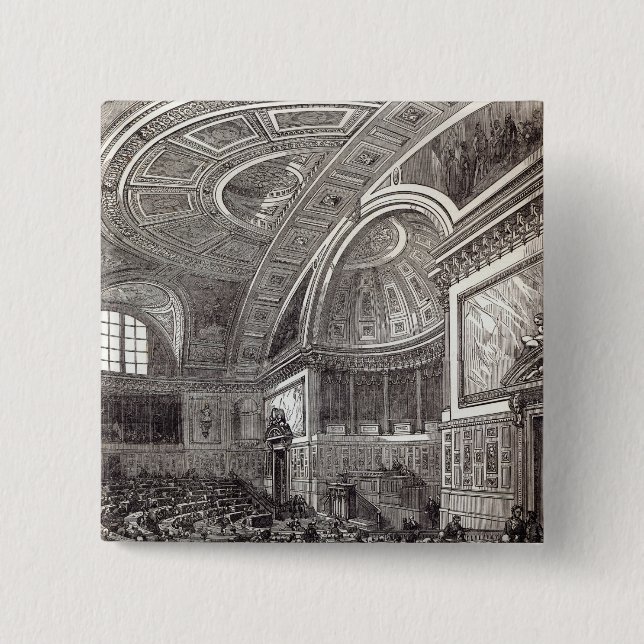 The French Chamber of Peers 2 Inch Square Button (Front)