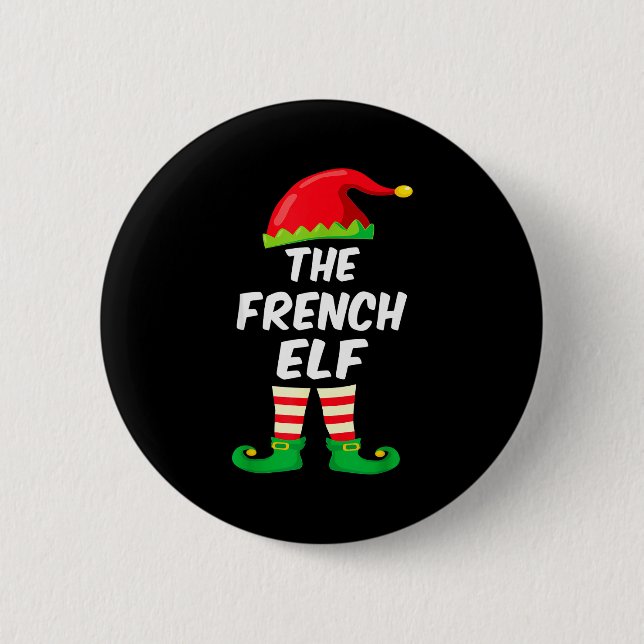 The French Elf Family Matching Funny Christmas Cos 2 Inch Round Button (Front)